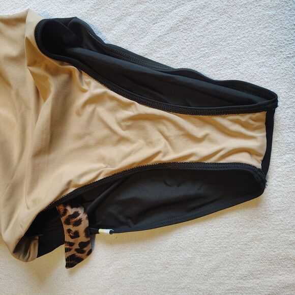 Summersalt Wrap One Piece Leopard Swimsuit Womens 4 Black Animal Print Classic - Picture 9 of 10